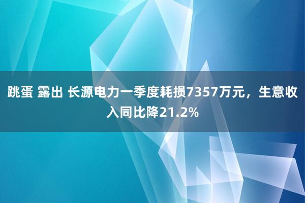 跳蛋 露出 长源电力一季度耗损7357万元，生意收入同比降21.2%