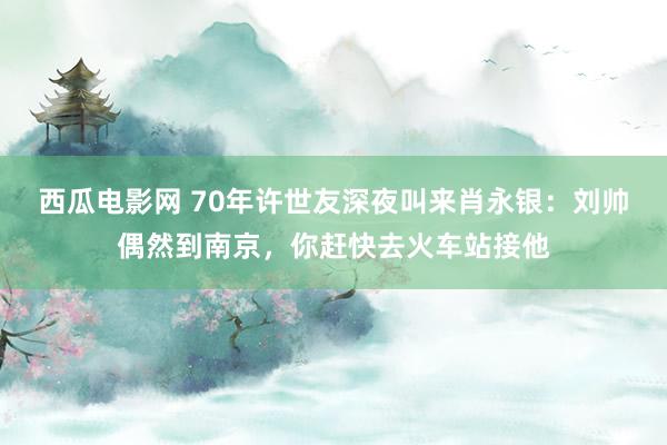 西瓜电影网 70年许世友深夜叫来肖永银：刘帅偶然到南京，你赶快去火车站接他