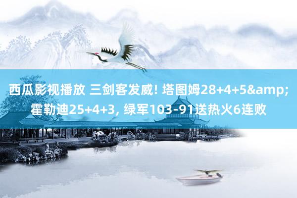 西瓜影视播放 三剑客发威! 塔图姆28+4+5&霍勒迪25+4+3， 绿军103-91送热火6连败