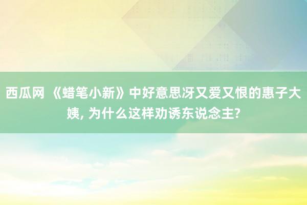 西瓜网 《蜡笔小新》中好意思冴又爱又恨的惠子大姨， 为什么这样劝诱东说念主?