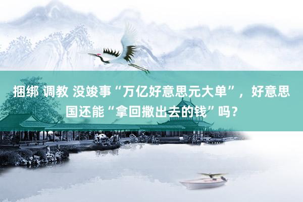 捆绑 调教 没竣事“万亿好意思元大单”，好意思国还能“拿回撒出去的钱”吗？